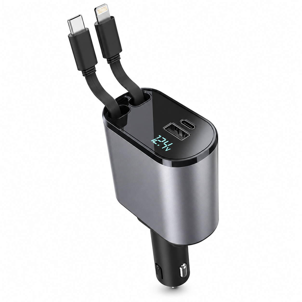 4合1可伸縮車用充電器