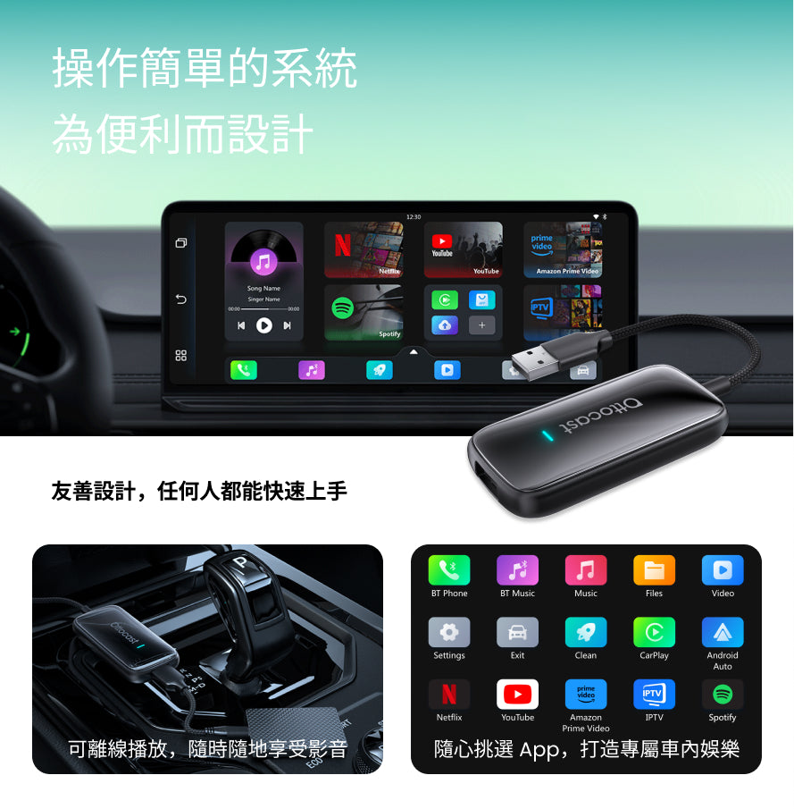 Play2Video Ultra 無線CarPlay / Android Auto 及影片應用一體化接收器