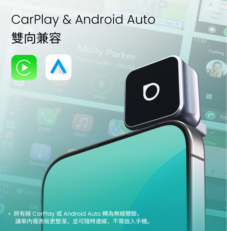 Mini Cube 3.0無線CarPlay/Android Auto二合一轉接器