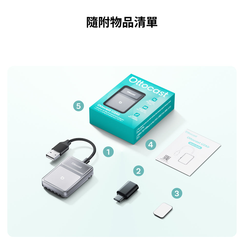 U2Air Edge無線CarPlay/Android Auto二合一轉接器