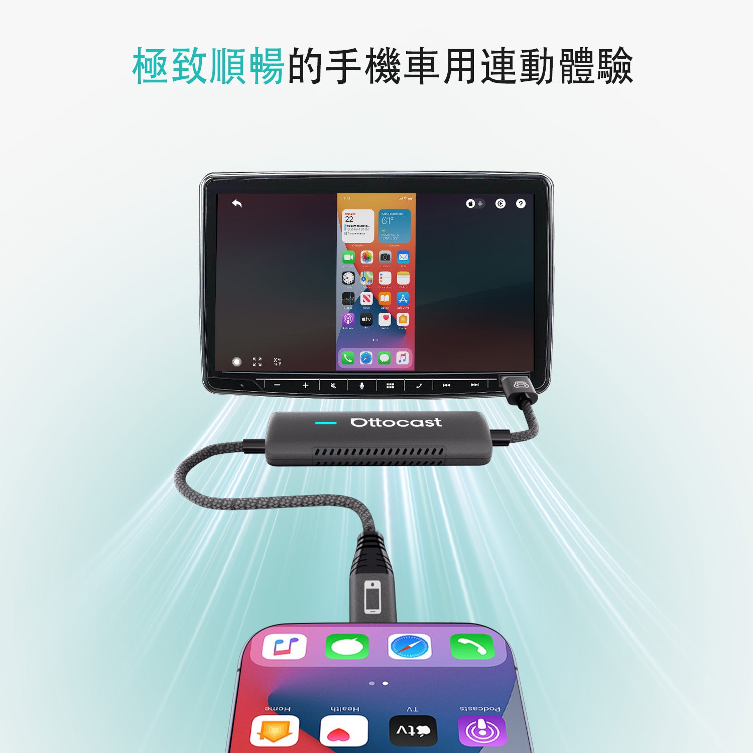 Ottocast Mirror Touch Wireless CarPlay Android Screen Mirror